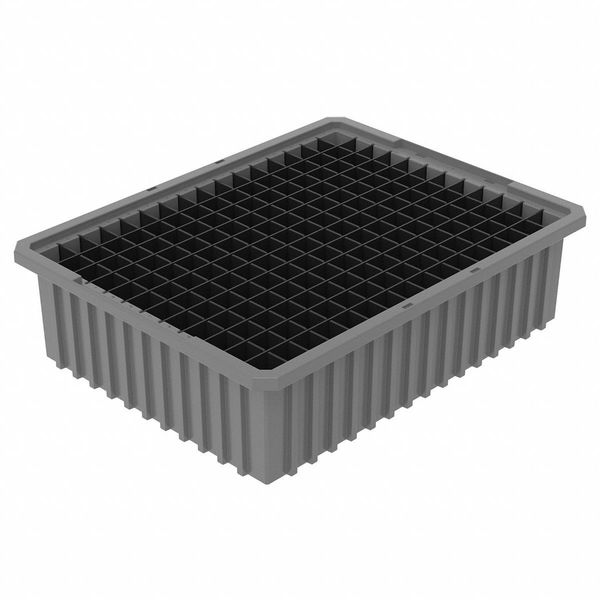 Divider Box, Gray, Industrial Grade Polymer, 22 3/8 in L, 17 3/8 in W, 6 in H