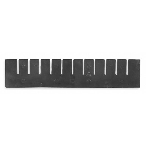 Plastic Divider, Black, 15 1/2 in L, 5 13/32 in H