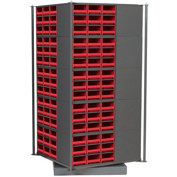 Revolving Storage Bin, Gray, Steel, 31 in L x 31 in W x 60 in H, 1,000 lb Load Capacity