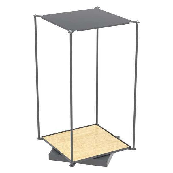 Revolving Storage Bin, Gray, Steel, 31 in L x 31 in W x 60 in H, 1,000 lb Load Capacity
