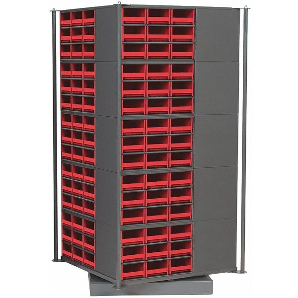 Revolving Storage Bin, Gray, Steel, 31 in L x 31 in W x 60 in H, 1,000 lb Load Capacity