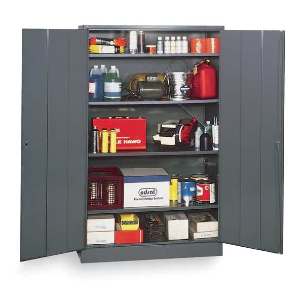 24 ga. ga. Steel Storage Cabinet, 48 in W, 78 in H, Stationary