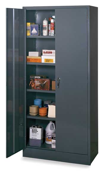 24 ga. ga. Steel Storage Cabinet, 36 in W, 78 in H, Stationary