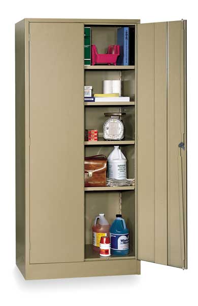 24 ga. ga. Steel Storage Cabinet, 36 in W, 78 in H, Stationary