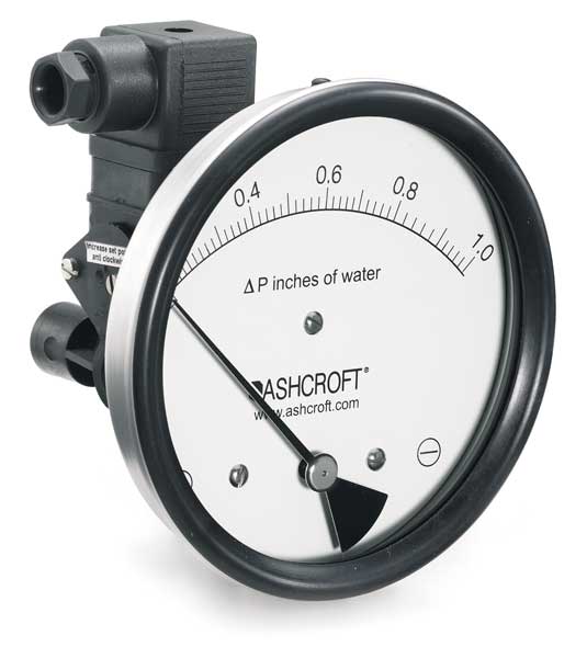 Pressure Gauge, 0 to 1 In H2O