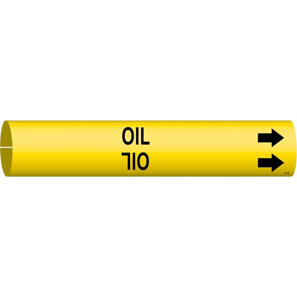 Pipe Marker, Oil, Yellow, 4 to 6 In