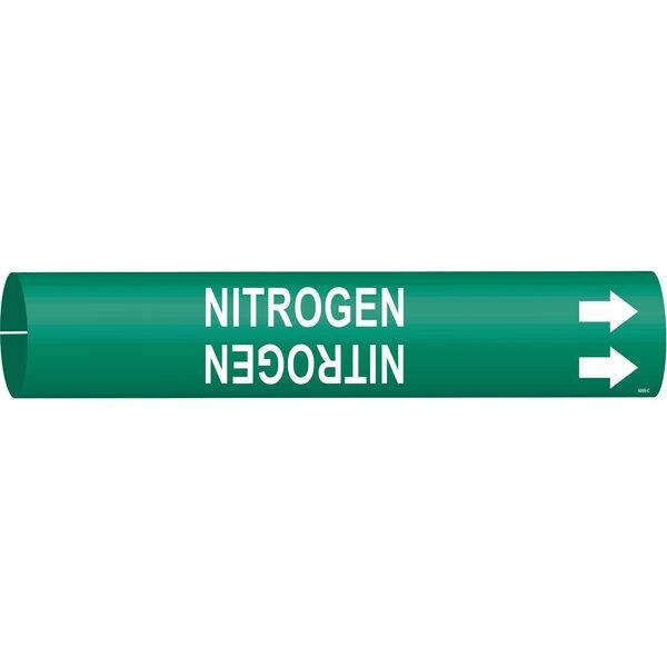 Pipe Marker, Nitrogen, Gn, 2-1/2 to3-7/8 In