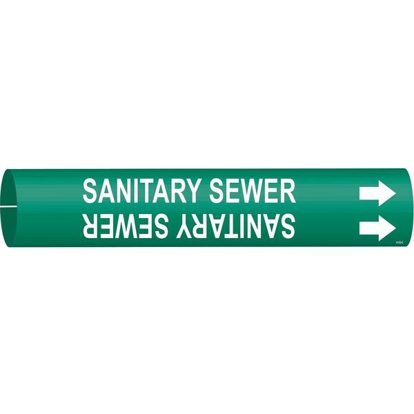 Pipe Mrkr, Sanitary Sewer, 2-1/2to3-7/8 In