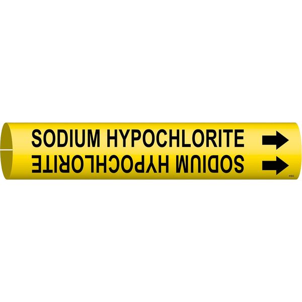 Pipe Marker, Sodium Hypochlorite, Yellow, 4124-C