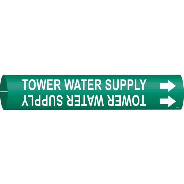Pipe Markr, Tower Water Supply, Gn, 4to6 In
