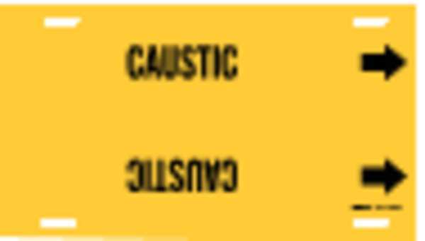 Pipe Marker, Caustic, Yellow, 8 to 9-7/8 In