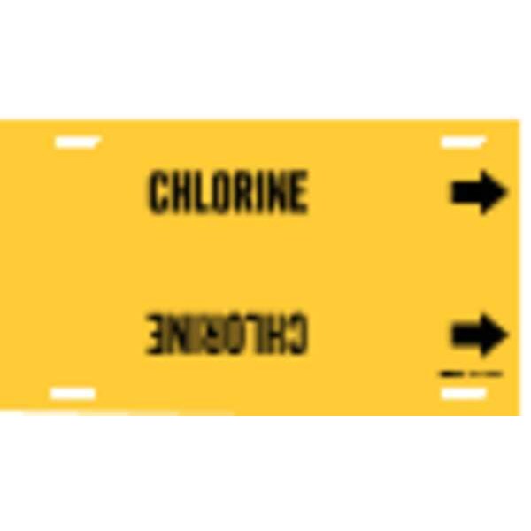 Pipe Marker, Chlorine, Yellow, 10 to 15 In