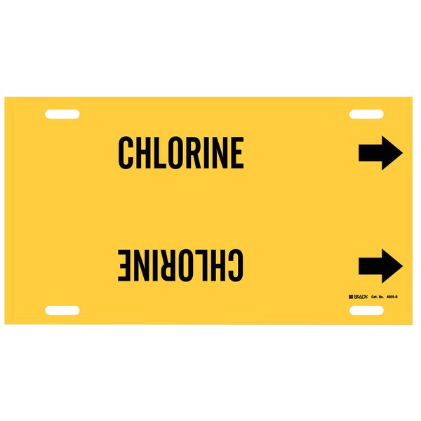 Pipe Marker, Chlorine, Yel, 8 to 9-7/8 In