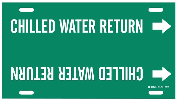Pipe Mrkr, Chilled Water Return, 10to15 In