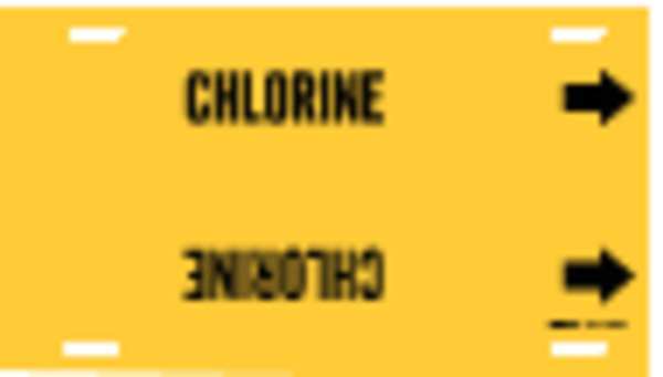 Pipe Marker, Chlorine, Yel, 6 to 7-7/8 In