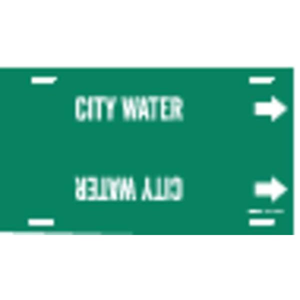 Pipe Marker, City Water, Grn, 6 to 7-7/8 In