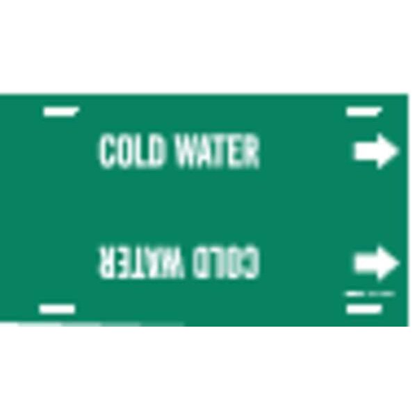 Pipe Marker, Cold Water, Grn, 8 to 9-7/8 In