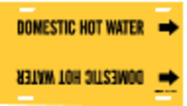 Pipe Mrkr, Domestic Hot Water, 6to7-7/8 In, 4051-F