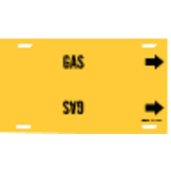 Pipe Marker, Gas, Yellow, 10 to 15 In