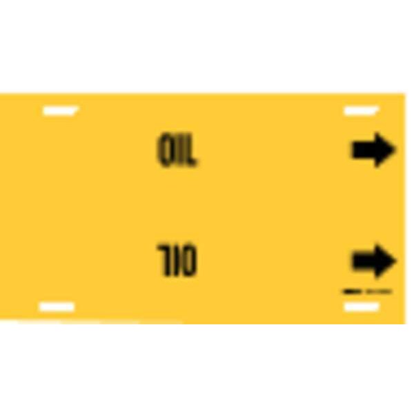 Pipe Marker, Oil, Yellow, 6 to 7-7/8 In