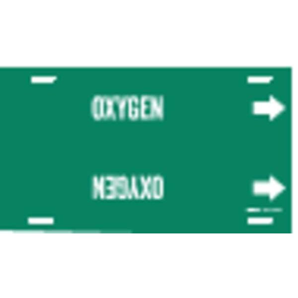Pipe Marker, Oxygen, Green, 8 to 9-7/8 In