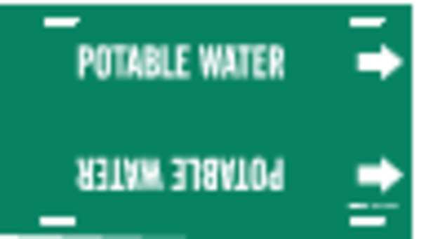 Pipe Marker, Potable Water, Gn, 8to9-7/8 In