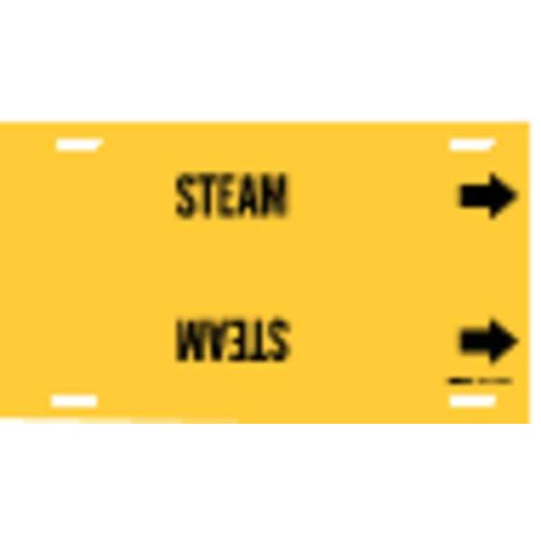 Pipe Marker, Steam, Yellow, 8 to 9-7/8 In