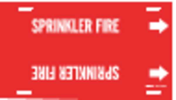 Pipe Marker, Sprinkler Fire, R, 6to7-7/8 In
