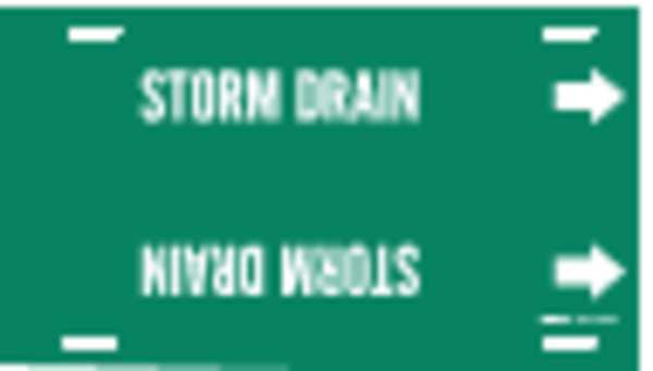 Pipe Marker, Storm Drain, Grn, 8 to9-7/8 In