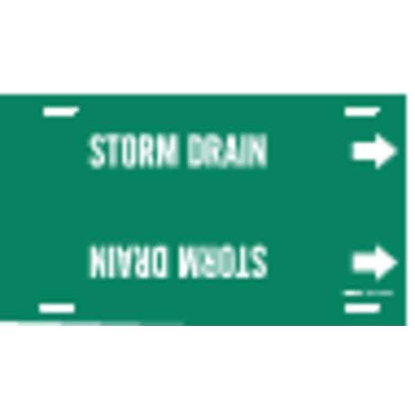 Pipe Marker, Storm Drain, Grn, 10 to 15 In