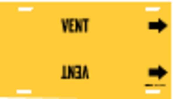 Pipe Marker, Vent, Yellow, 8 to 9-7/8 In