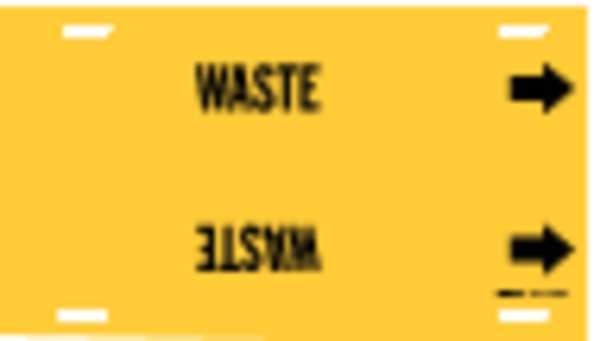 Pipe Marker, Waste, Yellow, 10 to 15 In