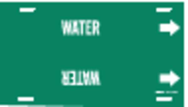 Pipe Marker, Water, Green, 8 to 9-7/8 In