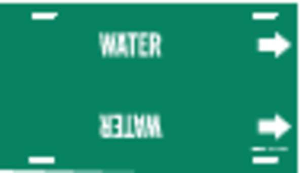 Pipe Marker, Water, Green, 10 to 15 In