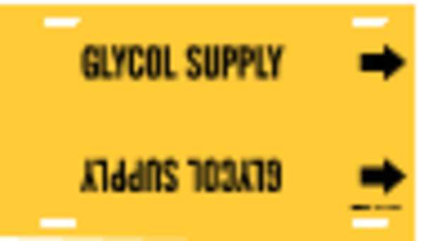 Pipe Marker, Glycol Supply, Yel, 10 to15 In