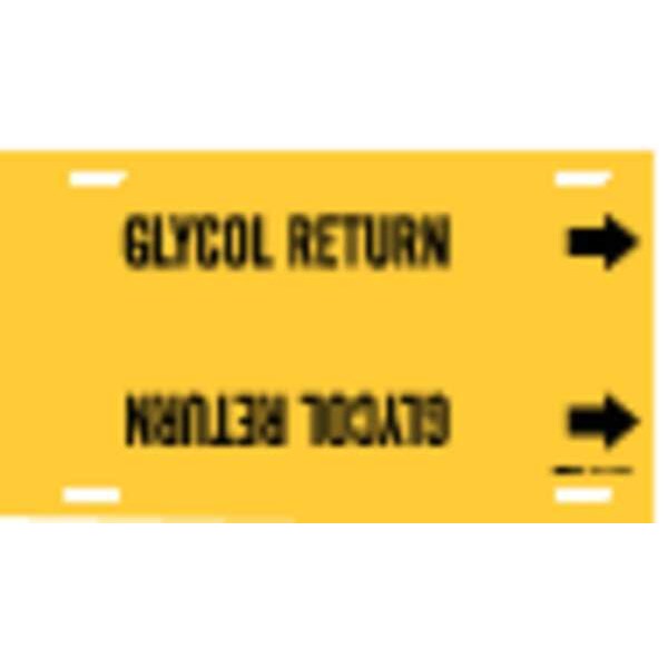Pipe Marker, Glycol Return, Yel, 10 to15 In