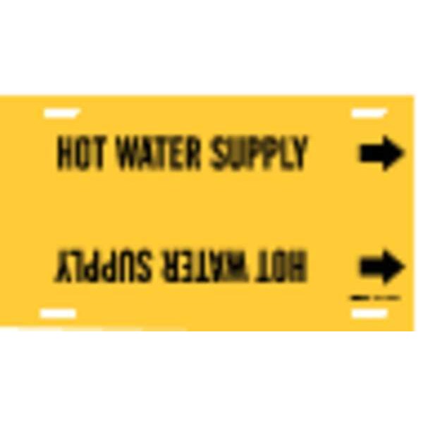 Pipe Marker, Hot Water Supply, 8to9-7/8 In