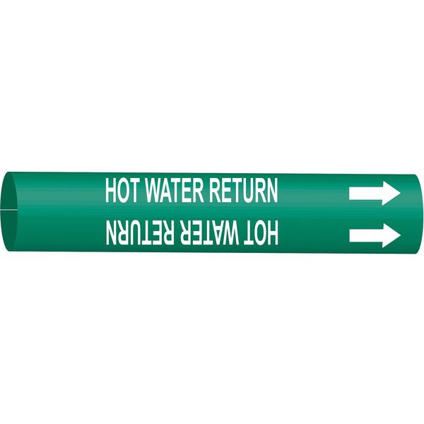 Pipe Markr, Hot Water Return, Gn, 10to15 In