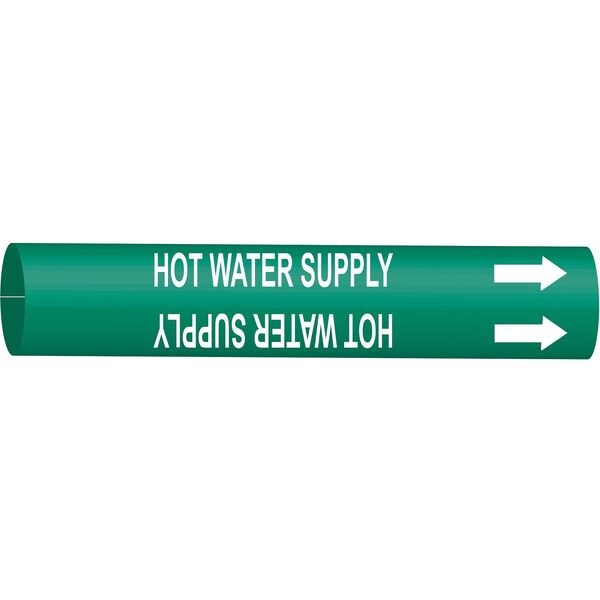 Pipe Markr, Hot Water Supply, Gn, 10to15 In