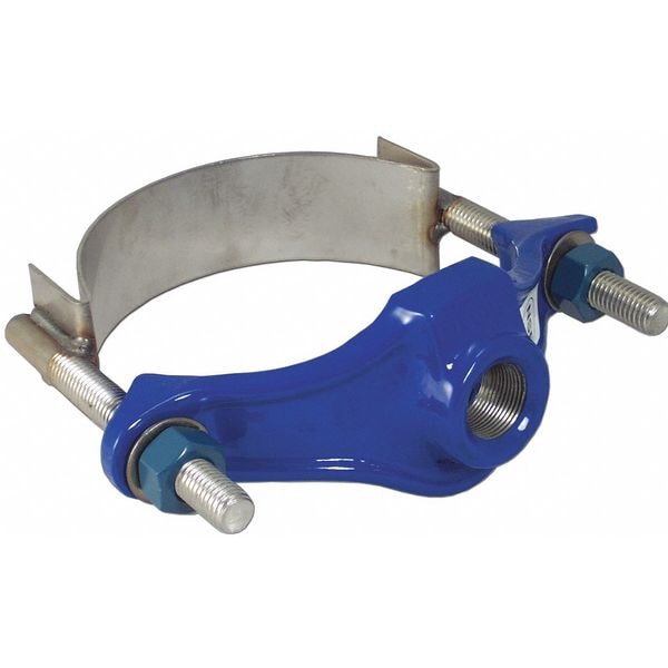 Service Saddle, Iron, 2 In Pipe, 1 In Out