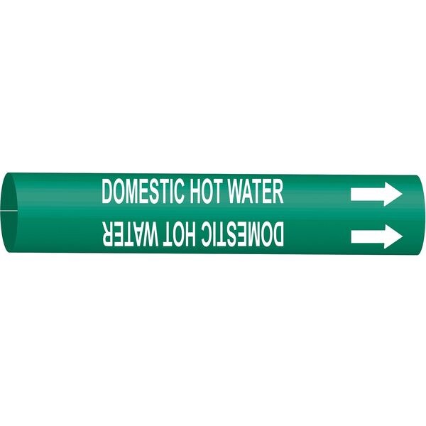 Pipe Mrkr, Domestic Hot Water, 6to7-7/8 In, 4316-F