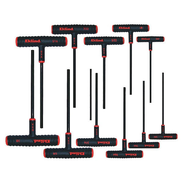 11 Piece SAE T-Shape Hex Key Set, 60911