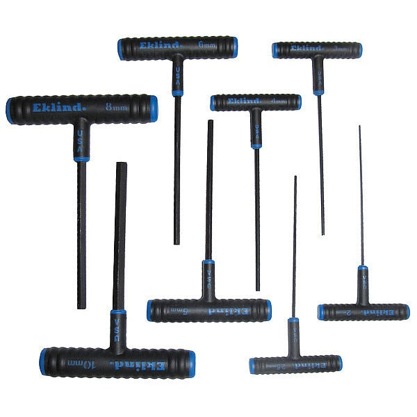 8 Piece Metric T-Shape Hex Key Set, 64608