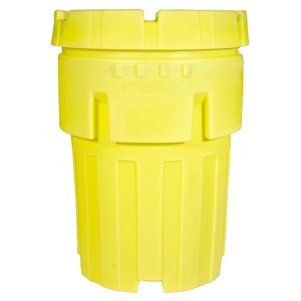 Open Head Salvage Drum, Polyethylene, 95 gal, Unlined, Yellow