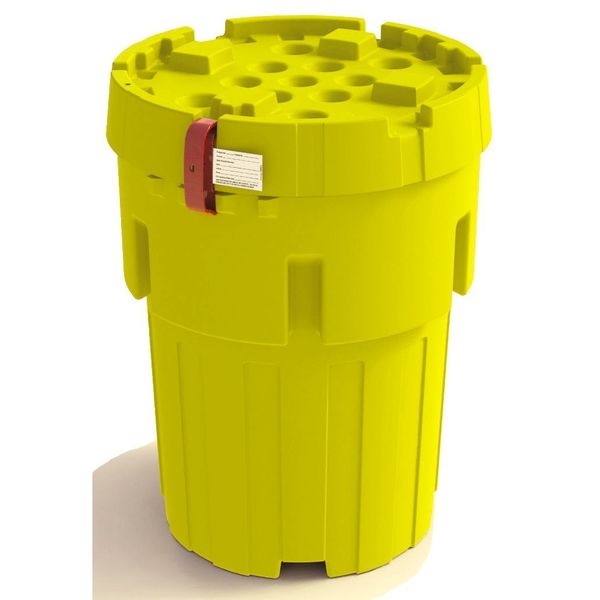 Open Head Salvage Drum, Polyethylene, 95 gal, Unlined, Yellow