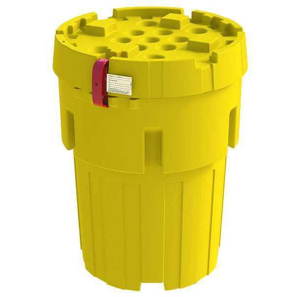 Open Head Salvage Drum, Polyethylene, 95 gal, Unlined, Yellow