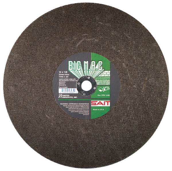 SAIT 23464 Big M.A.C.â¢ Masonry, Asphalt, Concrete Large Diameter Portable Saw Cutting Wheels 14