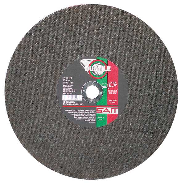 SAIT 23453 Ductileâ¢ Specialty Large Diameter Portable Saw Cutting Wheels 14