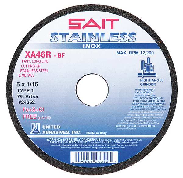 SAIT 24252 XA46R Contaminant Free Cut-Off Wheels (Type 1/Type 41 Flat)  5