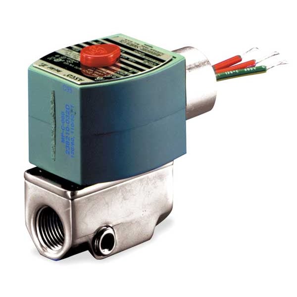 120V AC Aluminum Fuel Gas Solenoid Valve with Test Port, Normally Closed, 1/4 in Pipe Size